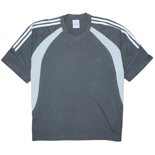 Adidas Men's Grey 2XL Crew Neck Colourblock Sports T-Shirt