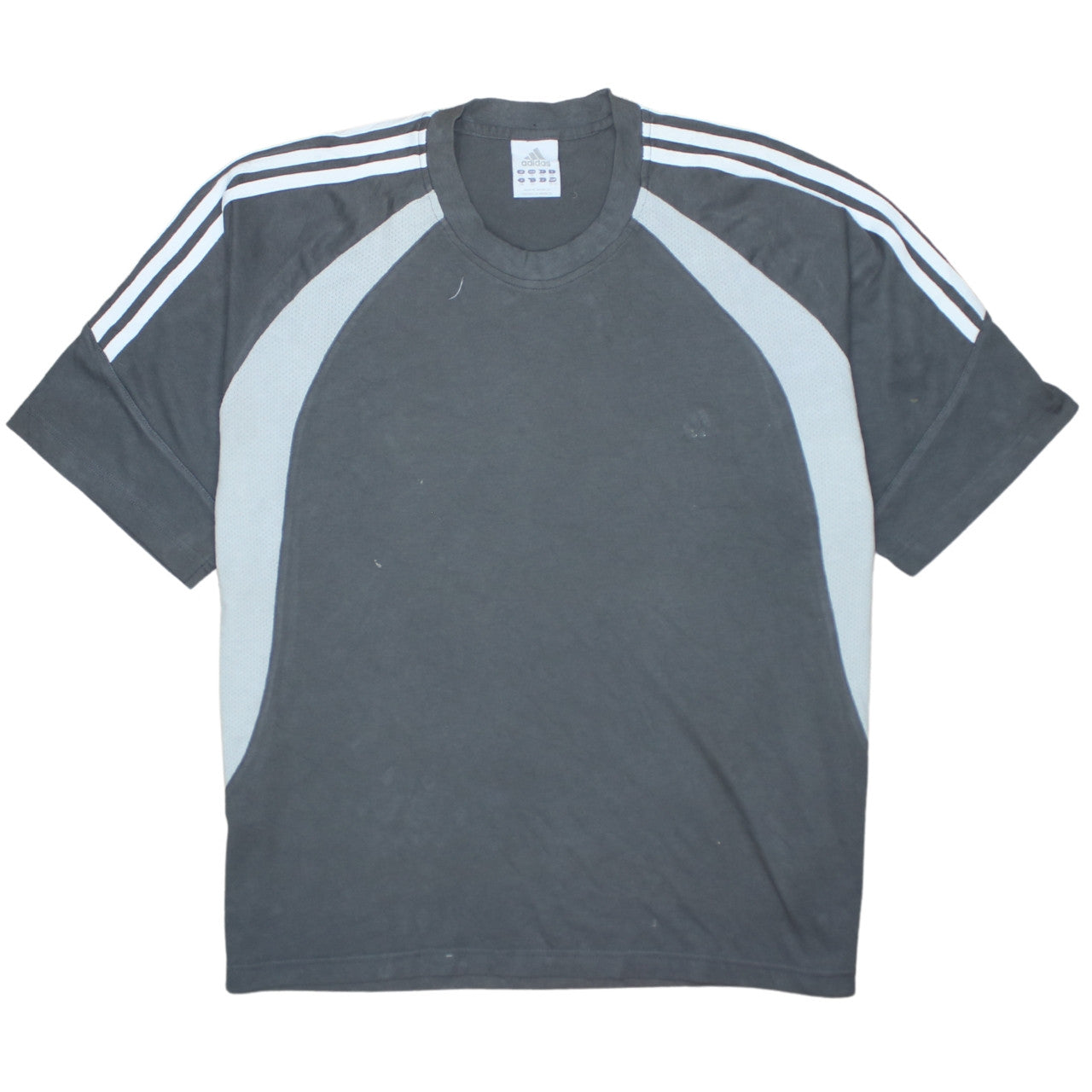 Adidas Men's Grey 2XL Crew Neck Colourblock Sports T-Shirt