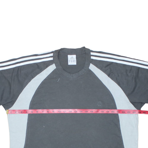 Adidas Men's Grey 2XL Crew Neck Colourblock Sports T-Shirt