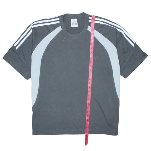Adidas Men's Grey 2XL Crew Neck Colourblock Sports T-Shirt