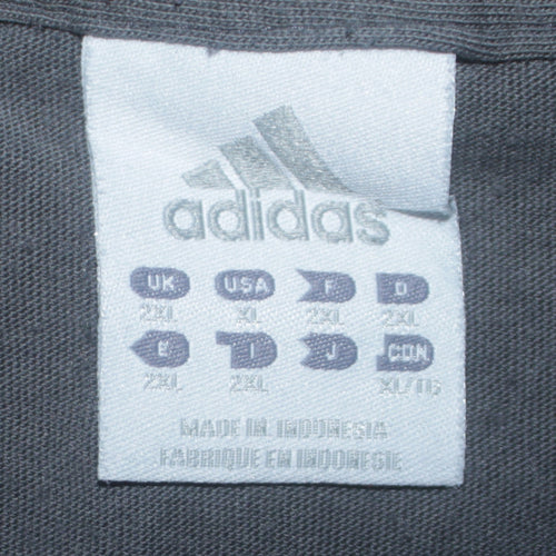 Adidas Men's Grey 2XL Crew Neck Colourblock Sports T-Shirt