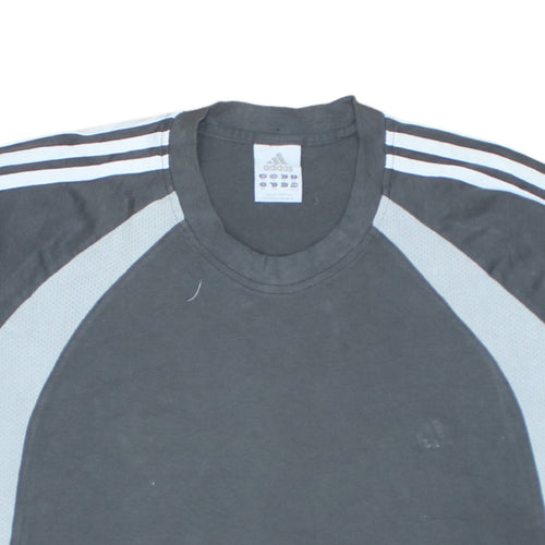 Adidas Men's Grey 2XL Crew Neck Colourblock Sports T-Shirt