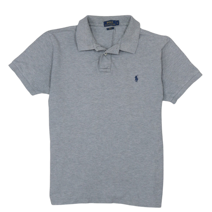 Ralph Lauren Men's Grey Slim Fit Cotton Polo Shirt L