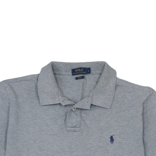 Ralph Lauren Men's Grey Slim Fit Cotton Polo Shirt L