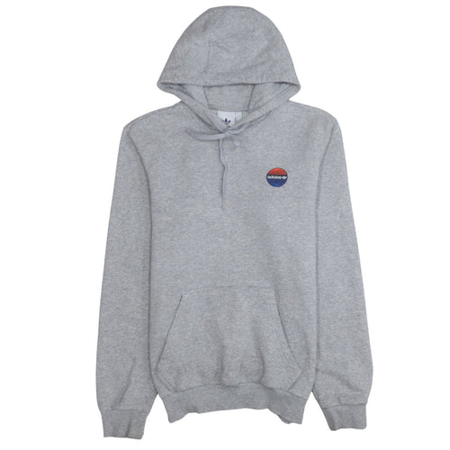 Adidas Men's Grey Pullover Hoodie Small Logo Fleece Sweatshirt
