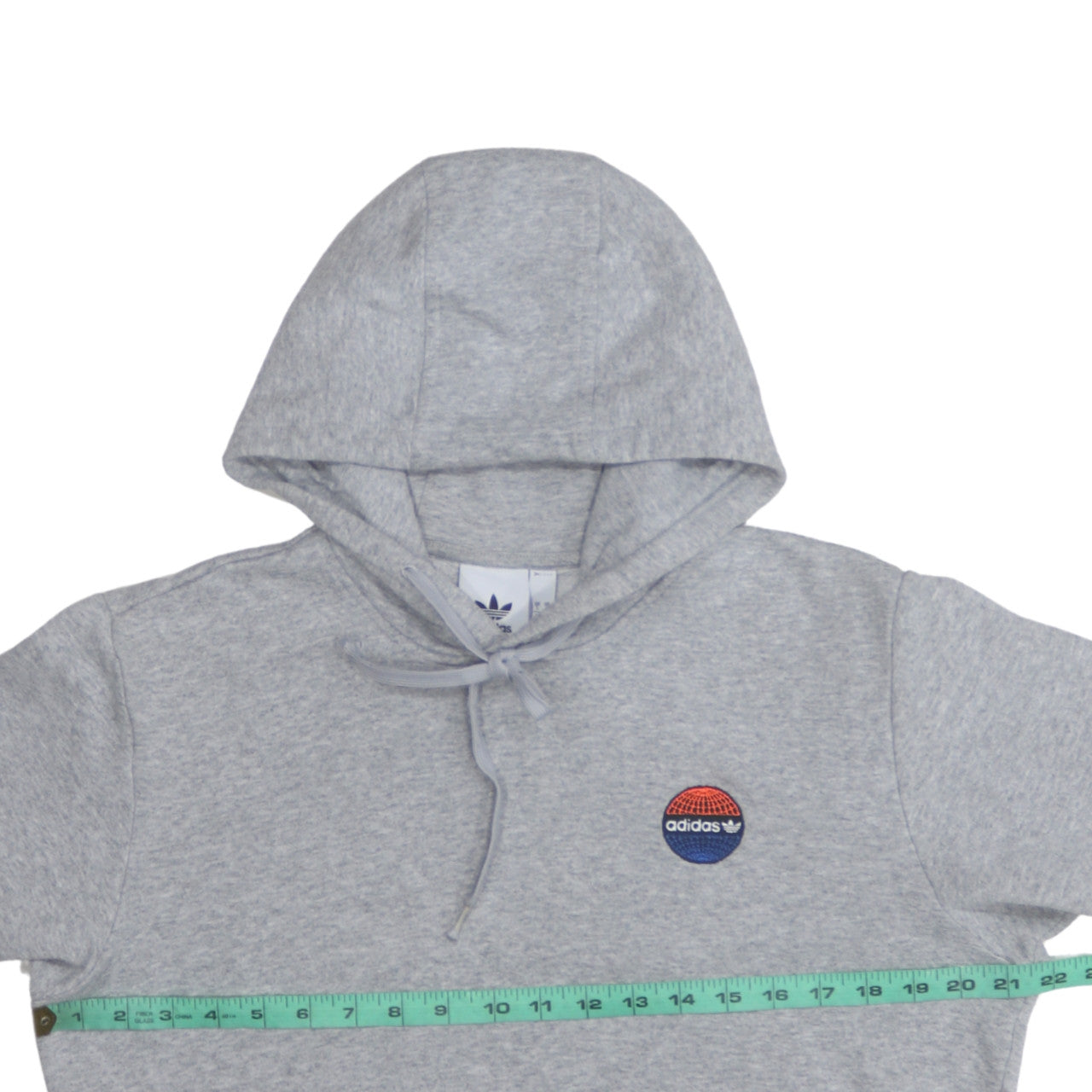 Adidas Men's Grey Pullover Hoodie Small Logo Fleece Sweatshirt