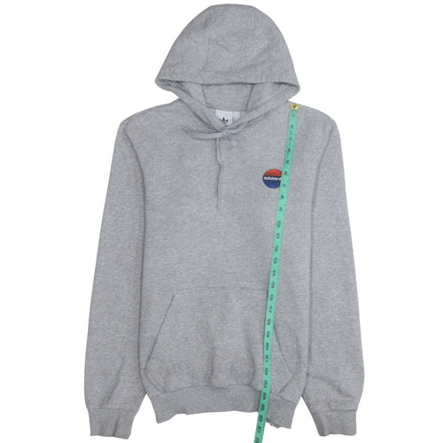 Adidas Men's Grey Pullover Hoodie Small Logo Fleece Sweatshirt