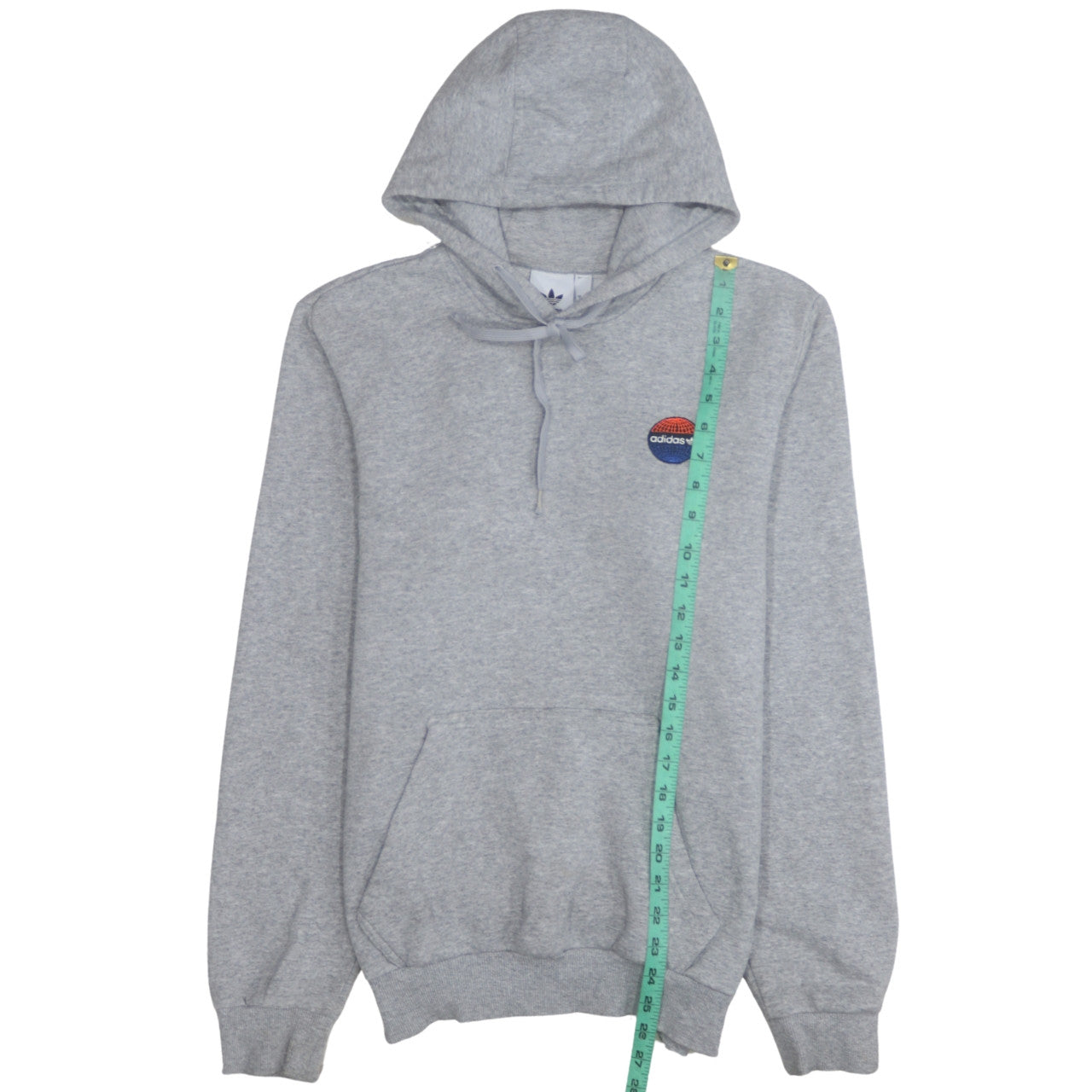Adidas Men's Grey Pullover Hoodie Small Logo Fleece Sweatshirt
