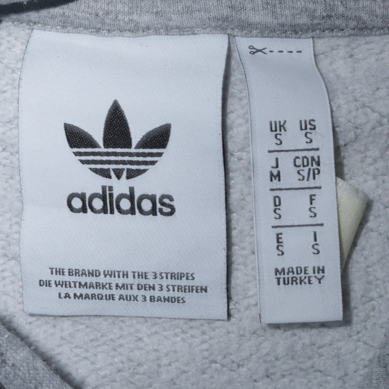 Adidas Men's Grey Pullover Hoodie Small Logo Fleece Sweatshirt