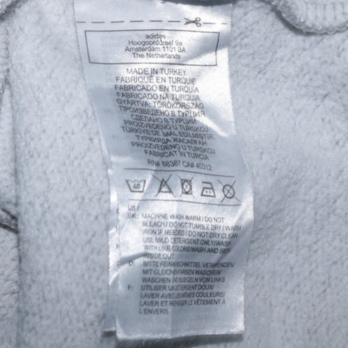 Adidas Men's Grey Pullover Hoodie Small Logo Fleece Sweatshirt