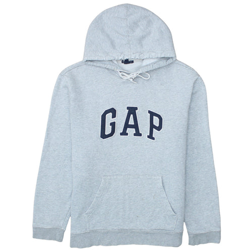 GAP Womens Grey Pullover Hoodie L Hooded Logo Casual Sweatshirt