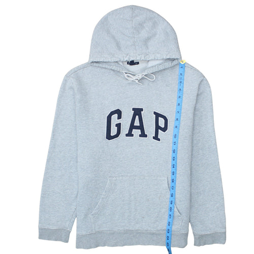 GAP Womens Grey Pullover Hoodie L Hooded Logo Casual Sweatshirt