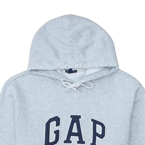 GAP Womens Grey Pullover Hoodie L Hooded Logo Casual Sweatshirt