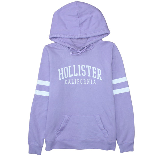 Hollister Women Purple Pullover Hoodie L Hooded Casual Sweatshirt