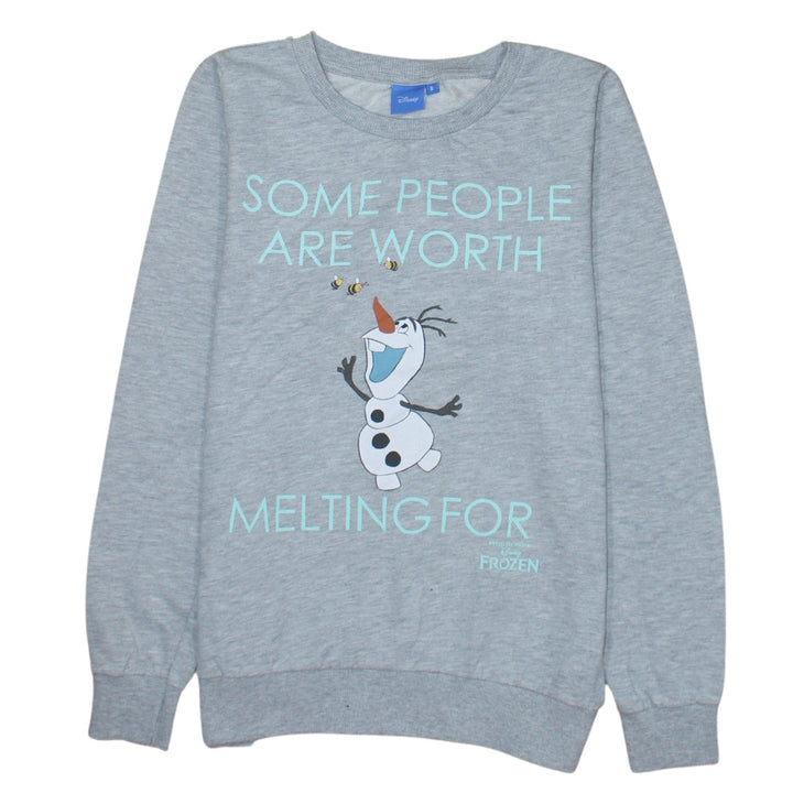 Disney Teens Grey Olaf Frozen Pullover Sweatshirt Size 8