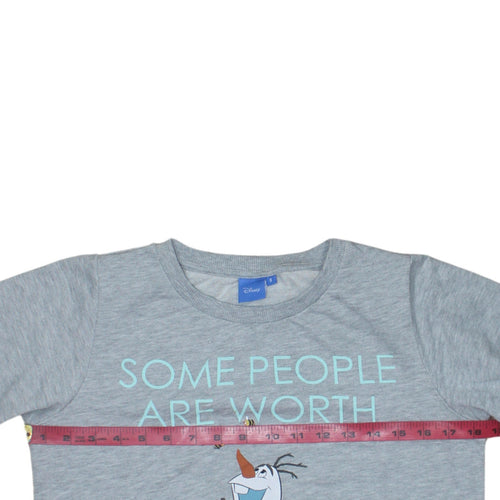 Disney Teens Grey Olaf Frozen Pullover Sweatshirt Size 8