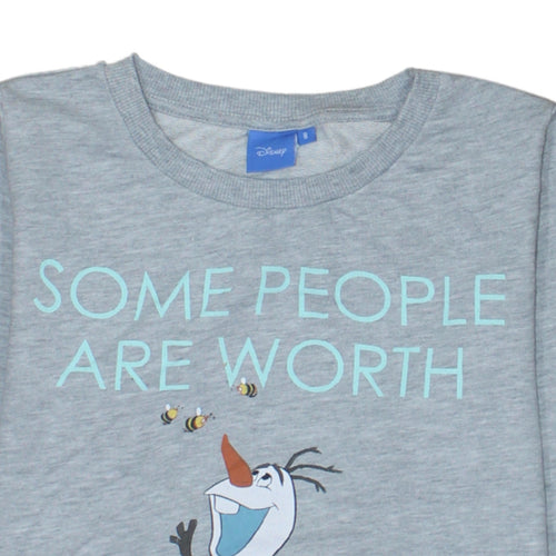 Disney Teens Grey Olaf Frozen Pullover Sweatshirt Size 8