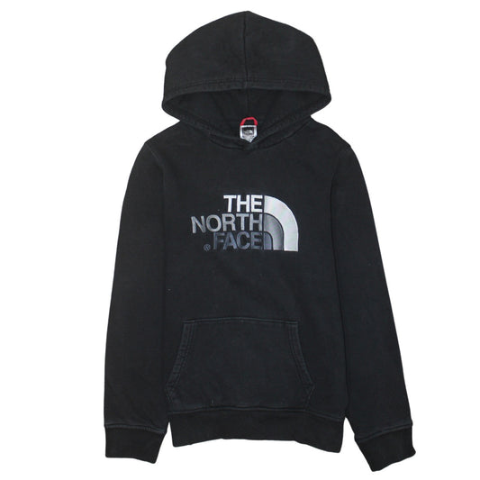The North Face Boys Black Pullover Hoodie L Cotton Fleece Casual Warm