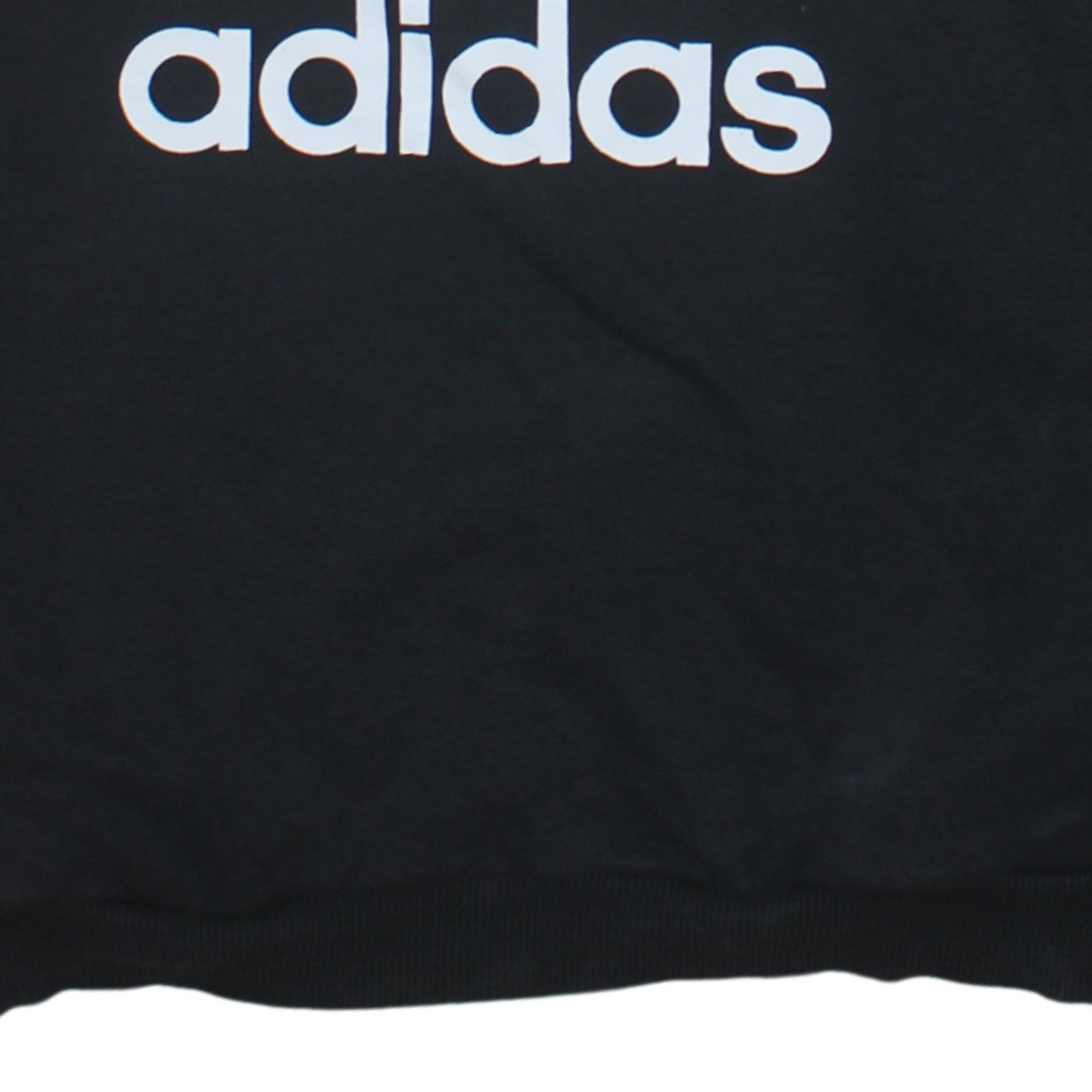 Adidas Womens Black Cotton Pullover Sweatshirt Size 12 Crew Neck Logo Print