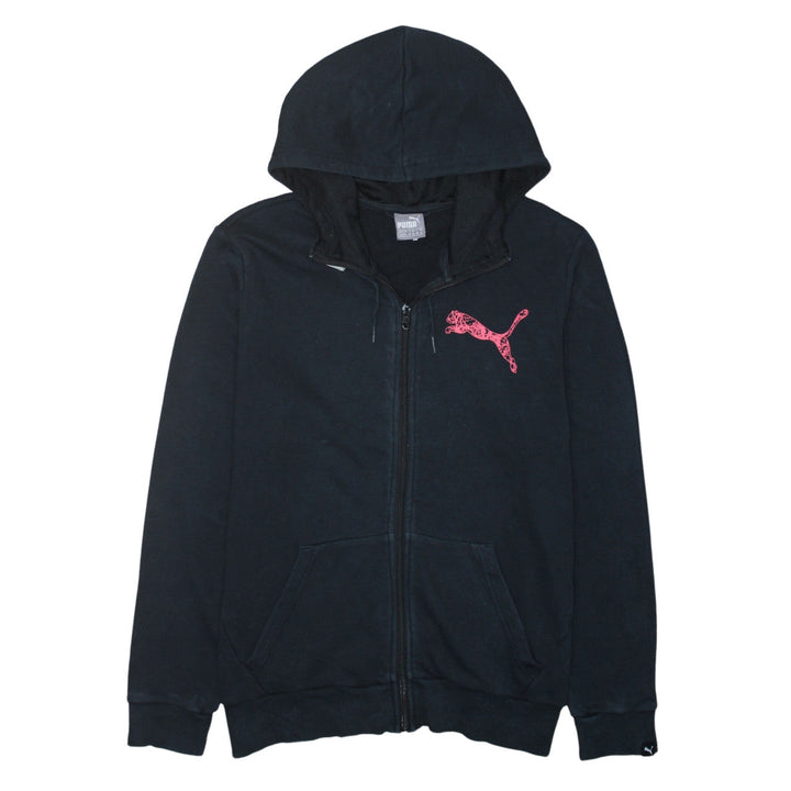Puma Womens Black Full Zip Hoodie Size 16 Hooded Sweatshirt