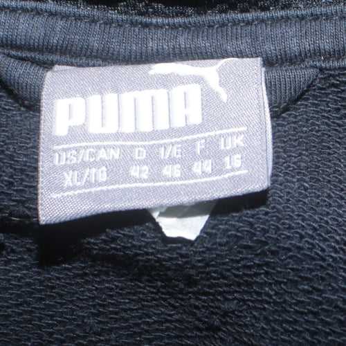 Puma Womens Black Full Zip Hoodie Size 16 Hooded Sweatshirt