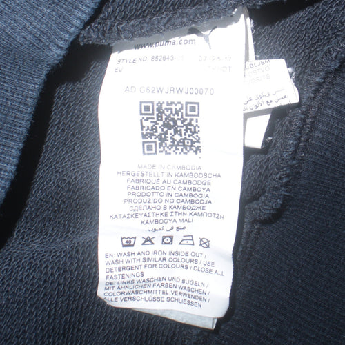 Puma Womens Black Full Zip Hoodie Size 16 Hooded Sweatshirt