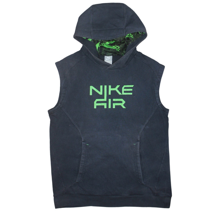 Nike Boys Black Sleeveless Pullover Hoodie XL 158-170cm Graphic Print Cotton Blend