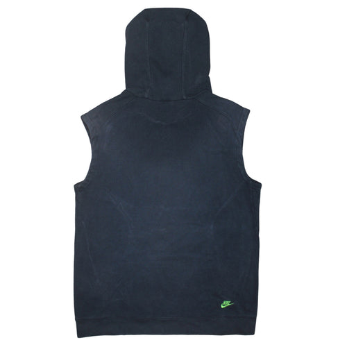 Nike Boys Black Sleeveless Pullover Hoodie XL 158-170cm Graphic Print Cotton Blend