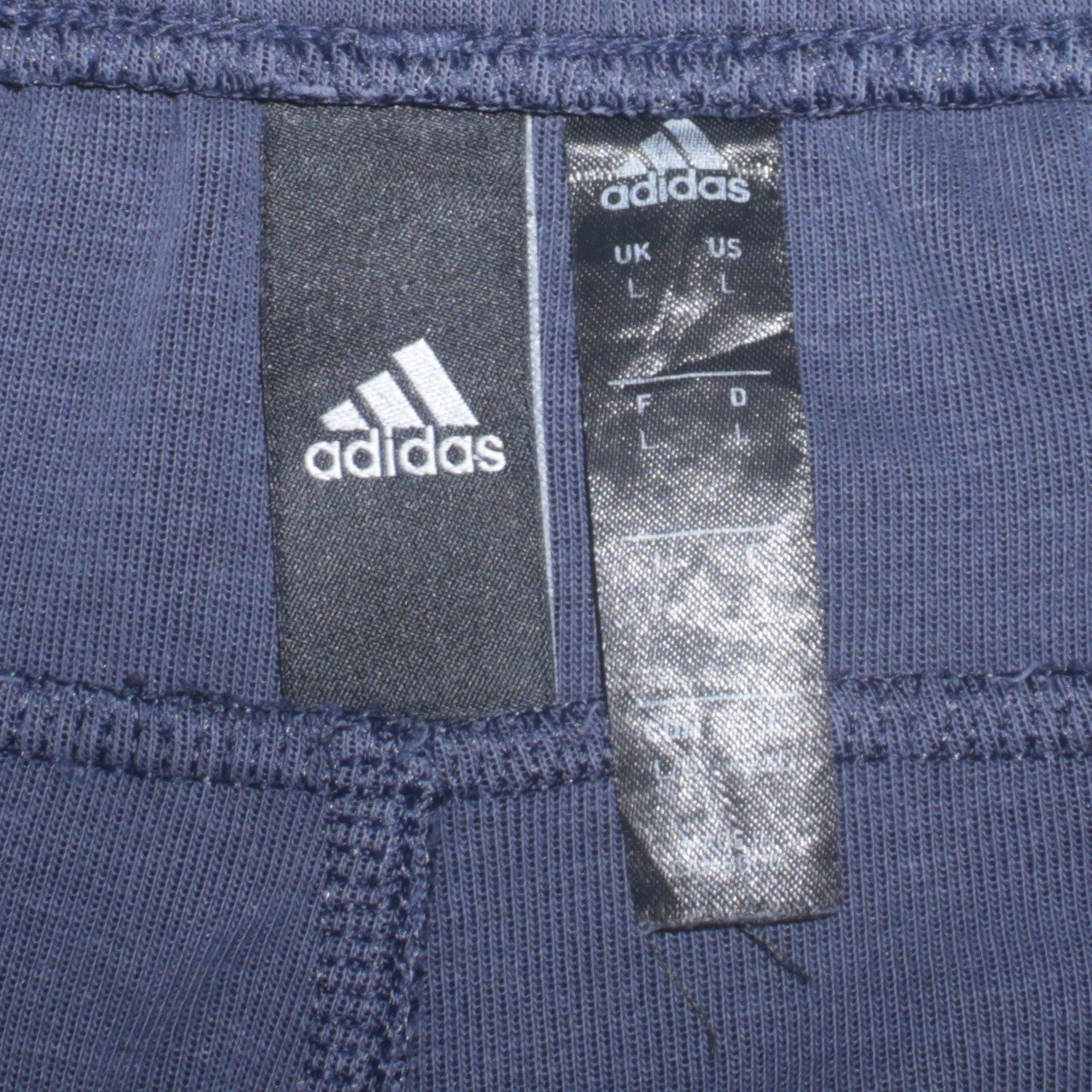 Adidas Men Blue Jogger Sweatpants L Elastic Waist Tapered Fit