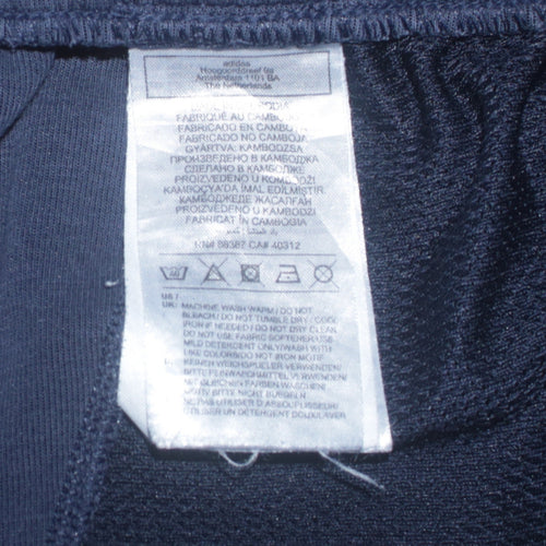Adidas Men Blue Jogger Sweatpants L Elastic Waist Tapered Fit