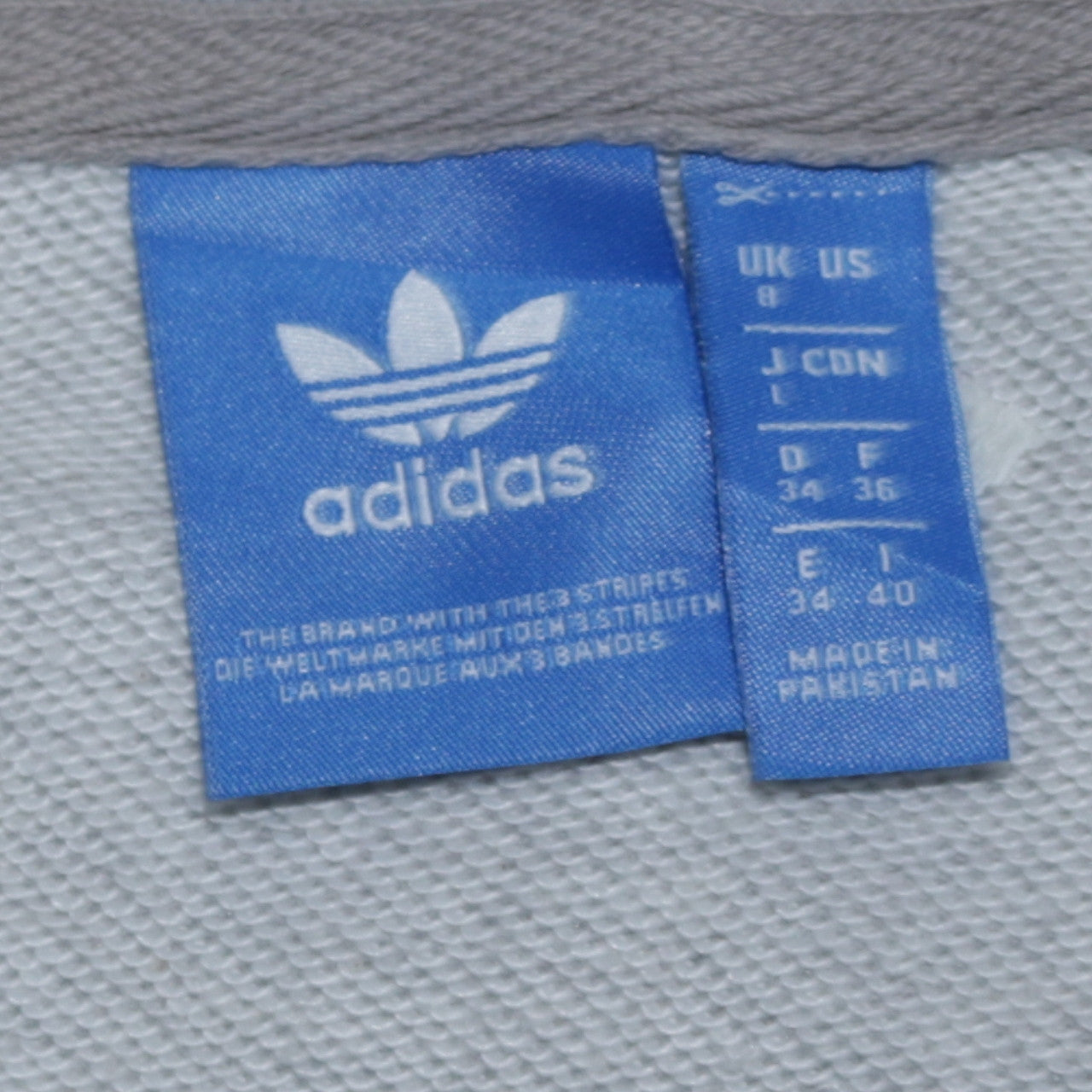 Adidas Womens Grey Full Zip Hoodie Size 8 Classic Fit Logo Print