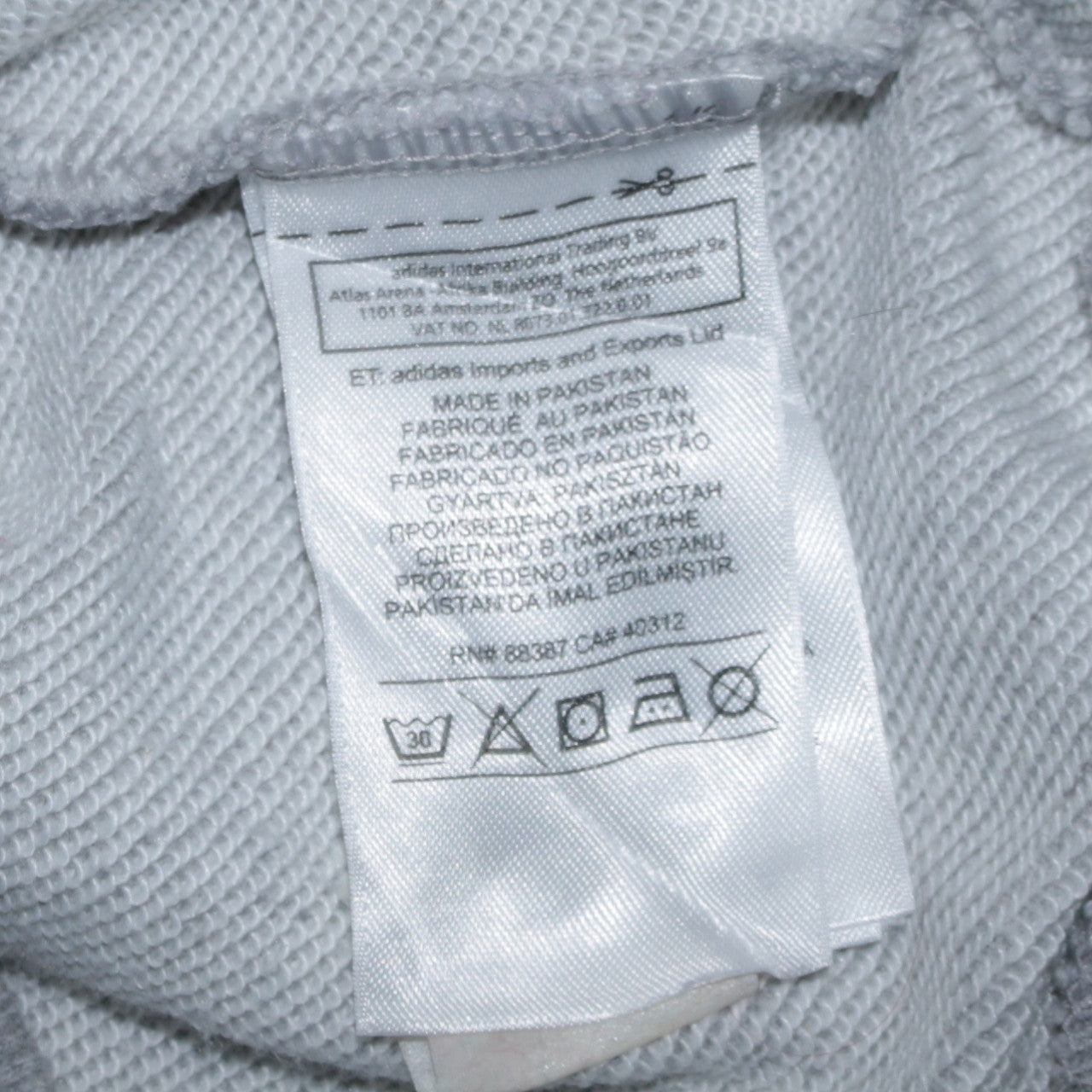 Adidas Womens Grey Full Zip Hoodie Size 8 Classic Fit Logo Print