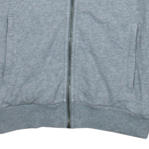 Adidas Womens Grey Full Zip Hoodie Size 8 Classic Fit Logo Print