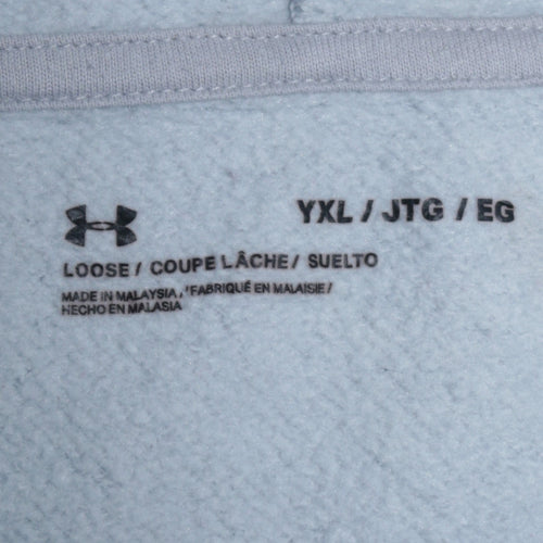 Under Armour Boys Light Blue Pullover Hoodie YXL Loose Fit