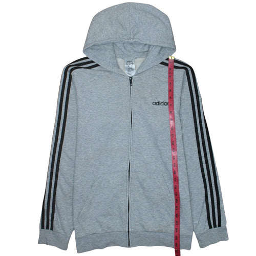 Adidas Men's Grey Full Zip Hoodie M Sportswear Hooded Sweatshirt