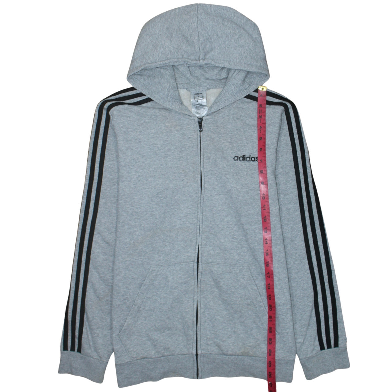 Adidas Men's Grey Full Zip Hoodie M Sportswear Hooded Sweatshirt