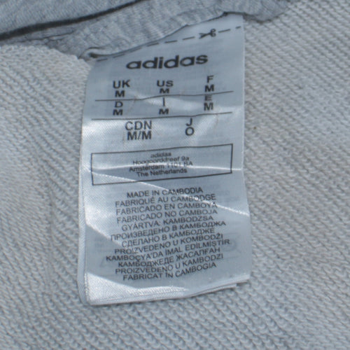 Adidas Men's Grey Full Zip Hoodie M Sportswear Hooded Sweatshirt