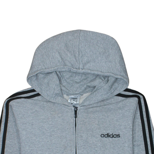 Adidas Men's Grey Full Zip Hoodie M Sportswear Hooded Sweatshirt