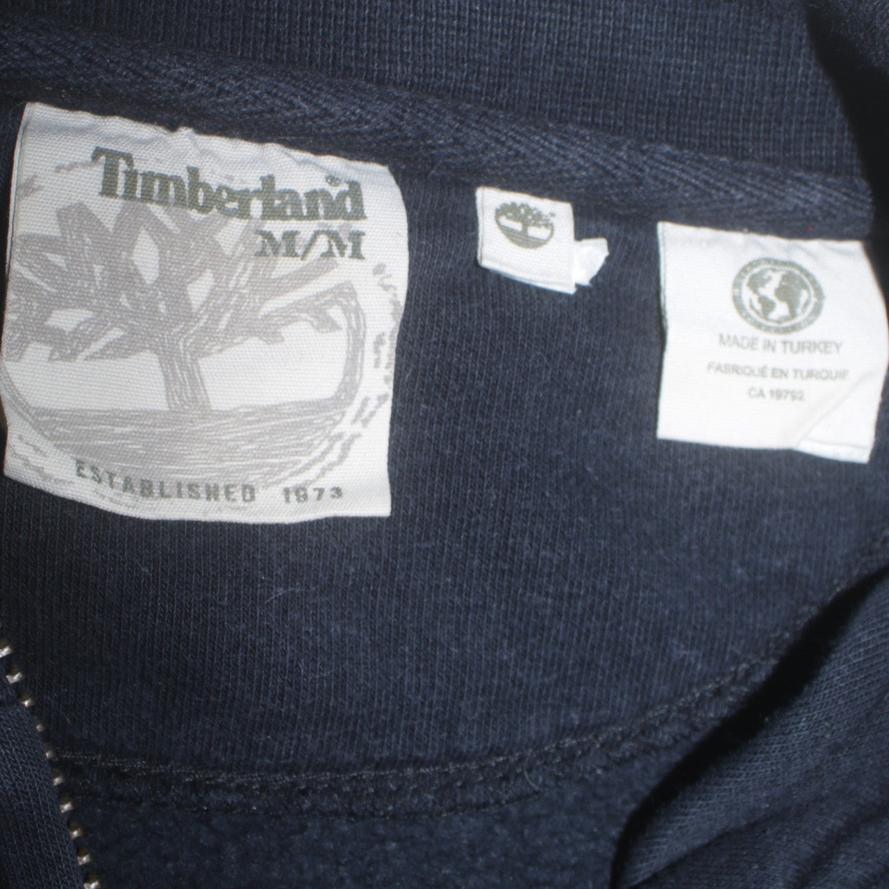 Timberland Men's Blue Full Zip Embroidered Sweatshirt Size M