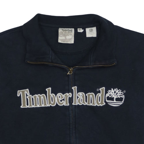 Timberland Men's Blue Full Zip Embroidered Sweatshirt Size M