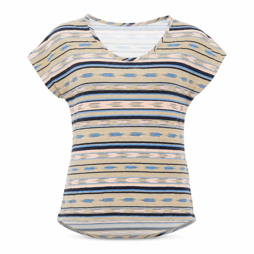 Lands' End Women’s Multicoloured Striped T-Shirt Size S Short Sleeve