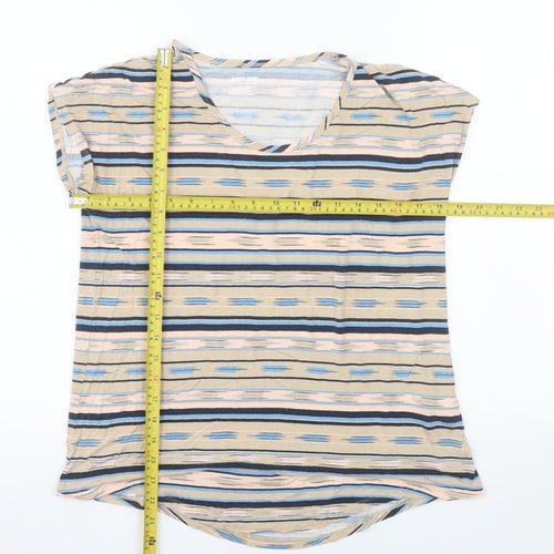 Lands' End Women’s Multicoloured Striped T-Shirt Size S Short Sleeve