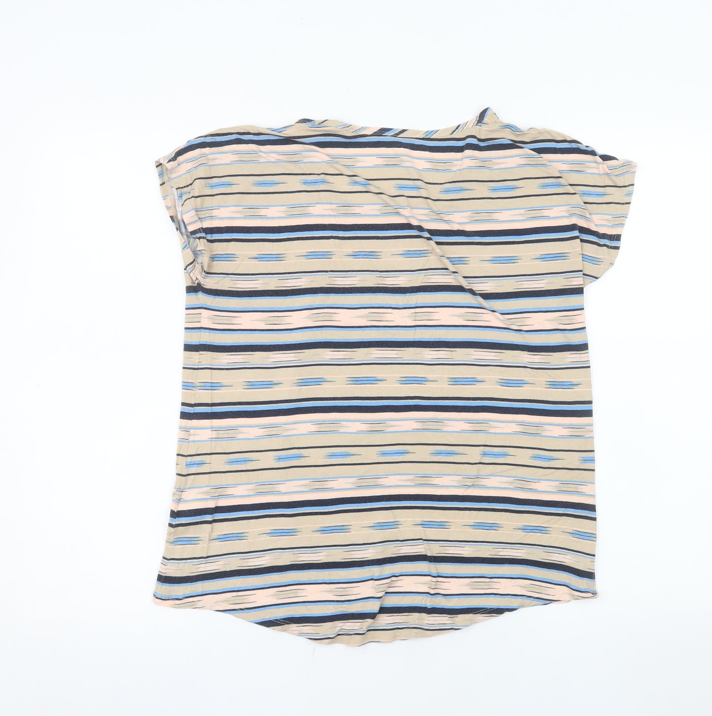Lands' End Women’s Multicoloured Striped T-Shirt Size S Short Sleeve