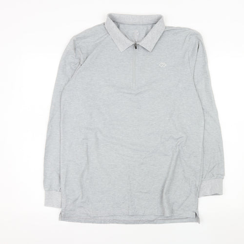 ProFiz Men’s Grey Collared 1/2 Zip Long Sleeve Sweatshirt M