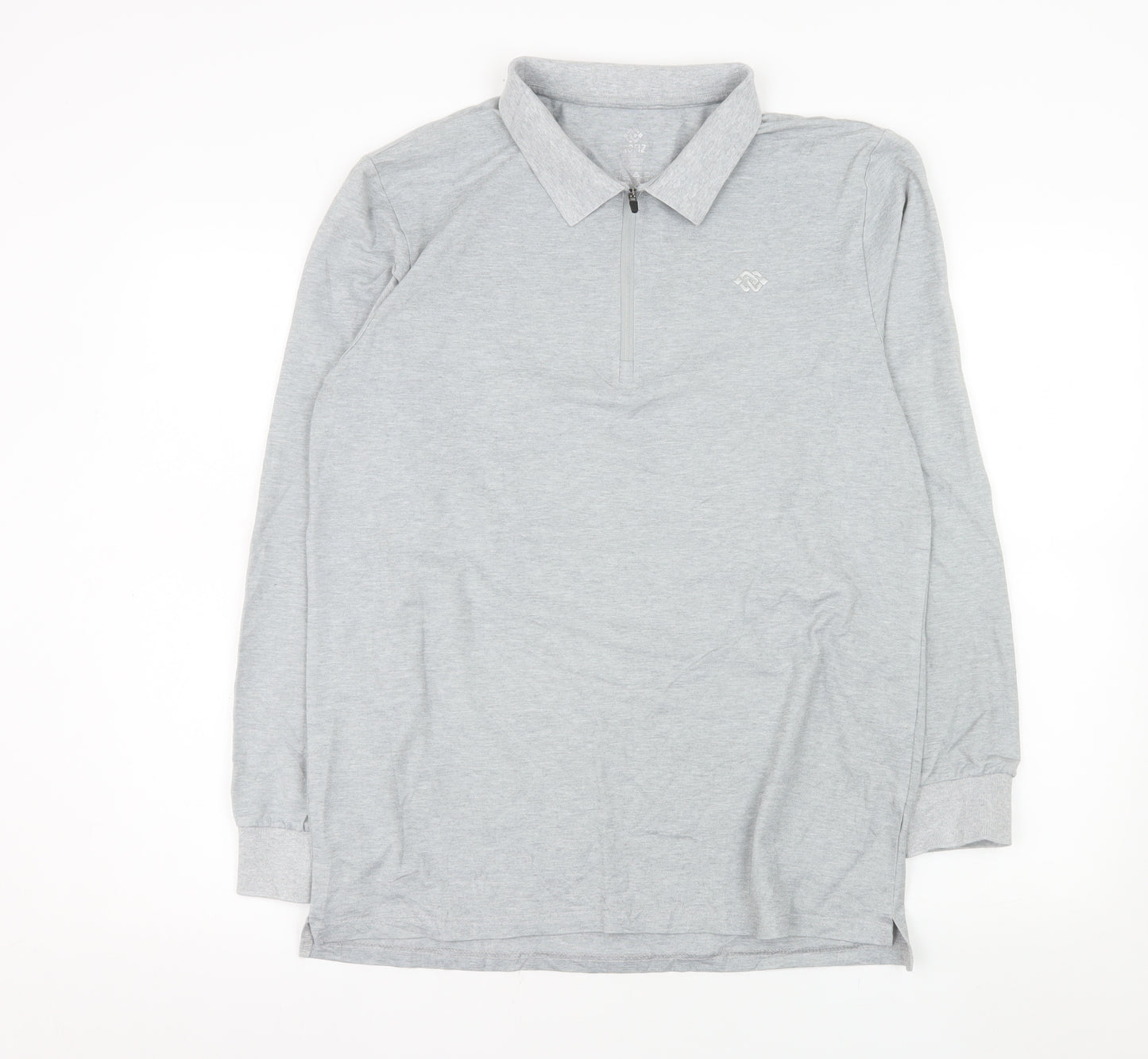ProFiz Men’s Grey Collared 1/2 Zip Long Sleeve Sweatshirt M