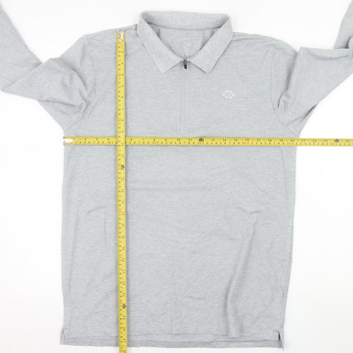 ProFiz Men’s Grey Collared 1/2 Zip Long Sleeve Sweatshirt M