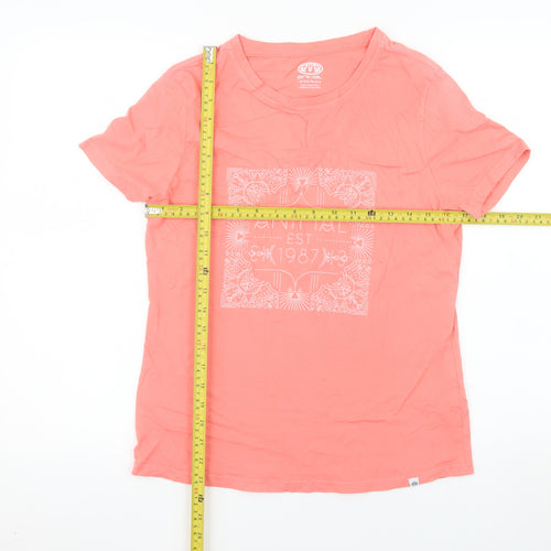 Animal Womens Pink Cotton Crew Neck Short Sleeve T-Shirt UK 8