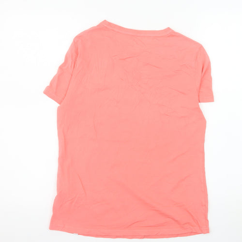 Animal Womens Pink Cotton Crew Neck Short Sleeve T-Shirt UK 8