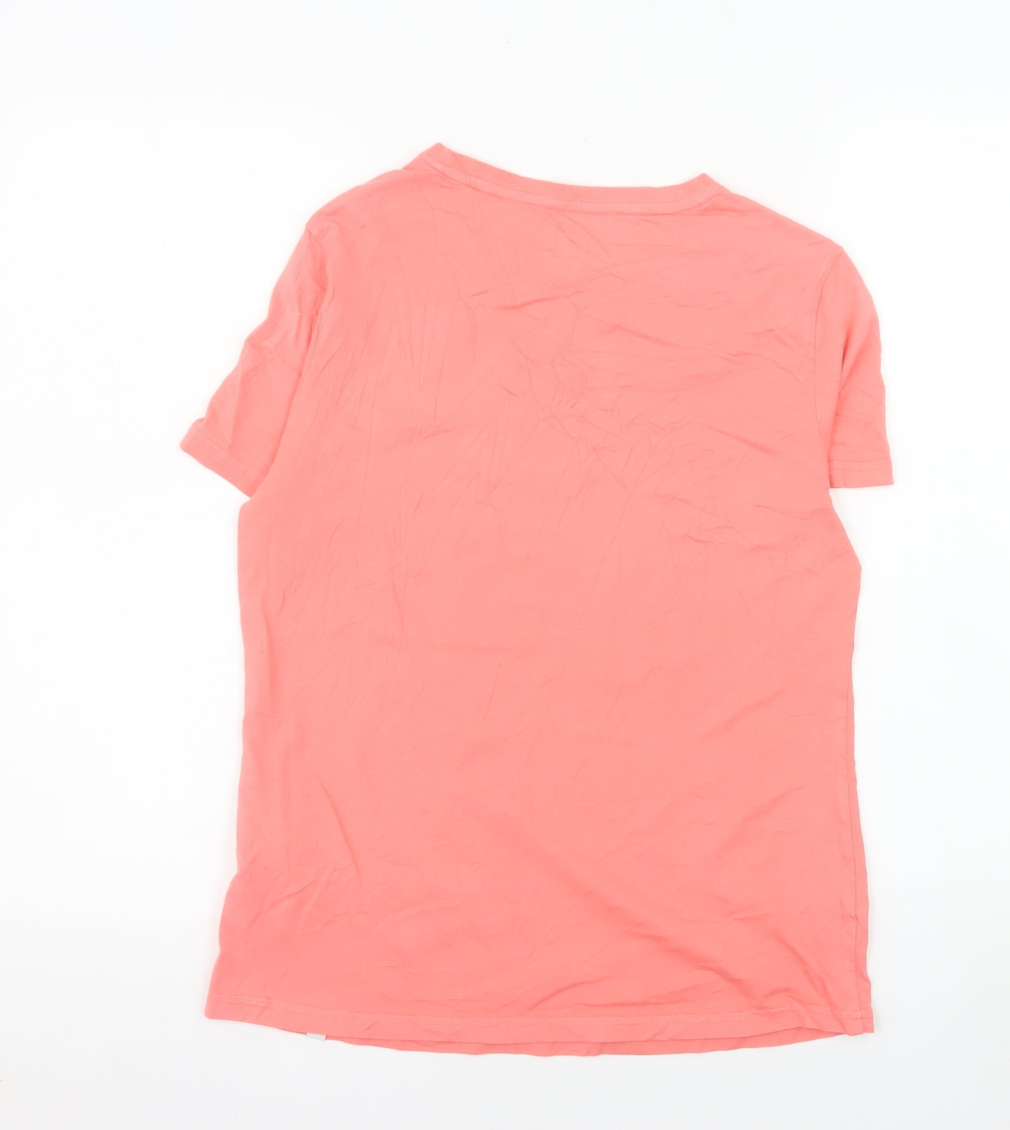 Animal Womens Pink Cotton Crew Neck Short Sleeve T-Shirt UK 8