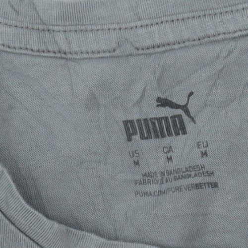 Puma Women's Grey Basic Cotton Crew Neck T-Shirt Size M